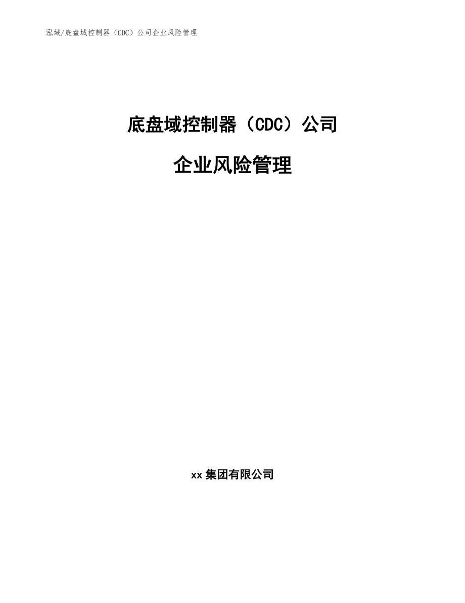 底盘域控制器（CDC）公司企业风险管理【范文】_第1页