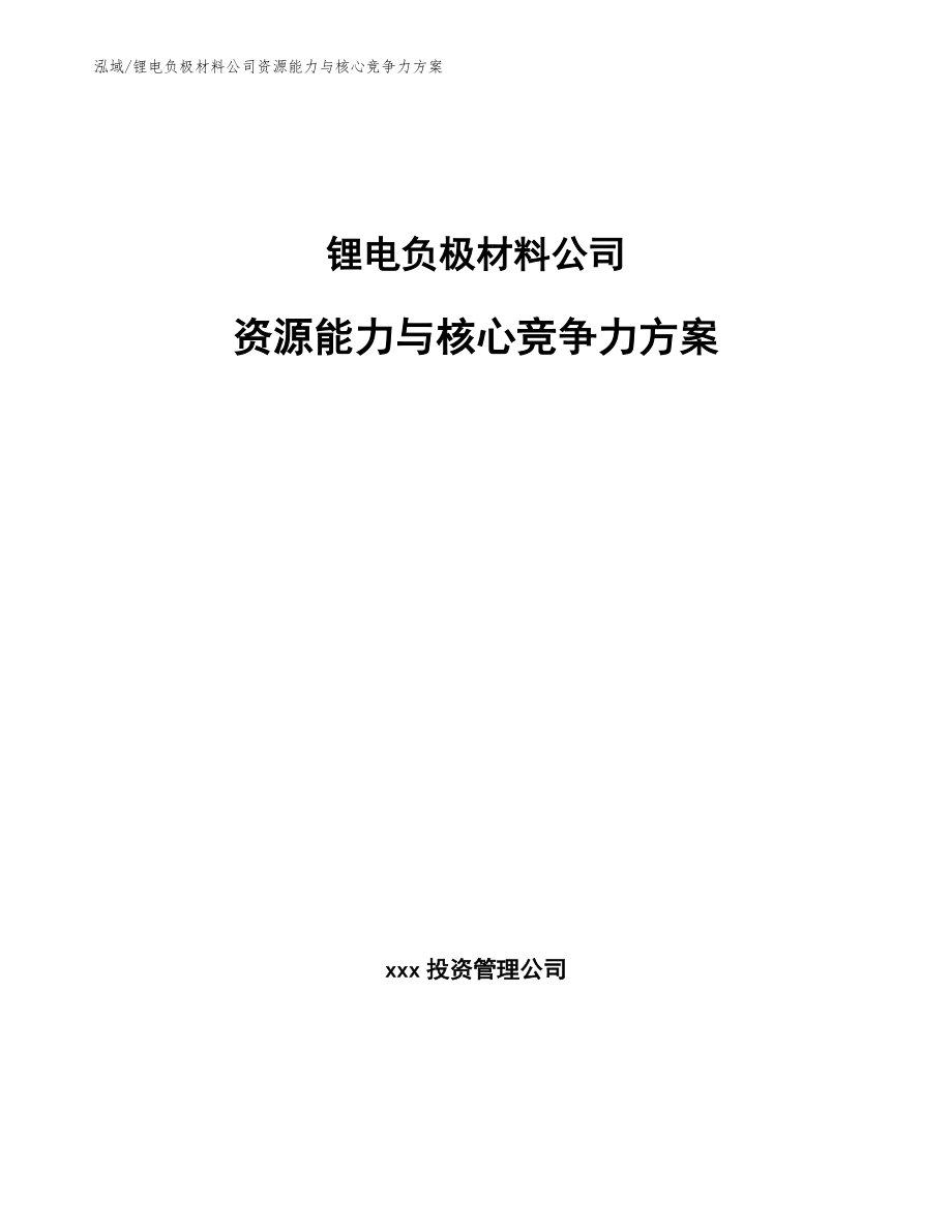 锂电负极材料公司资源能力与核心竞争力方案_参考_第1页