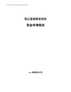 双江县硅研发项目资金申请报告_模板参考