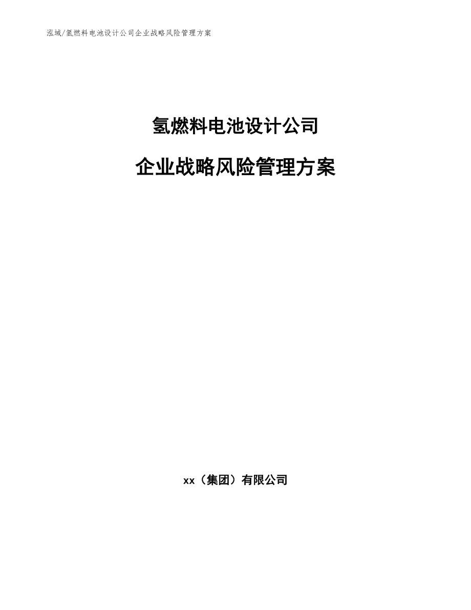 氢燃料电池设计公司企业战略风险管理方案（范文）_第1页