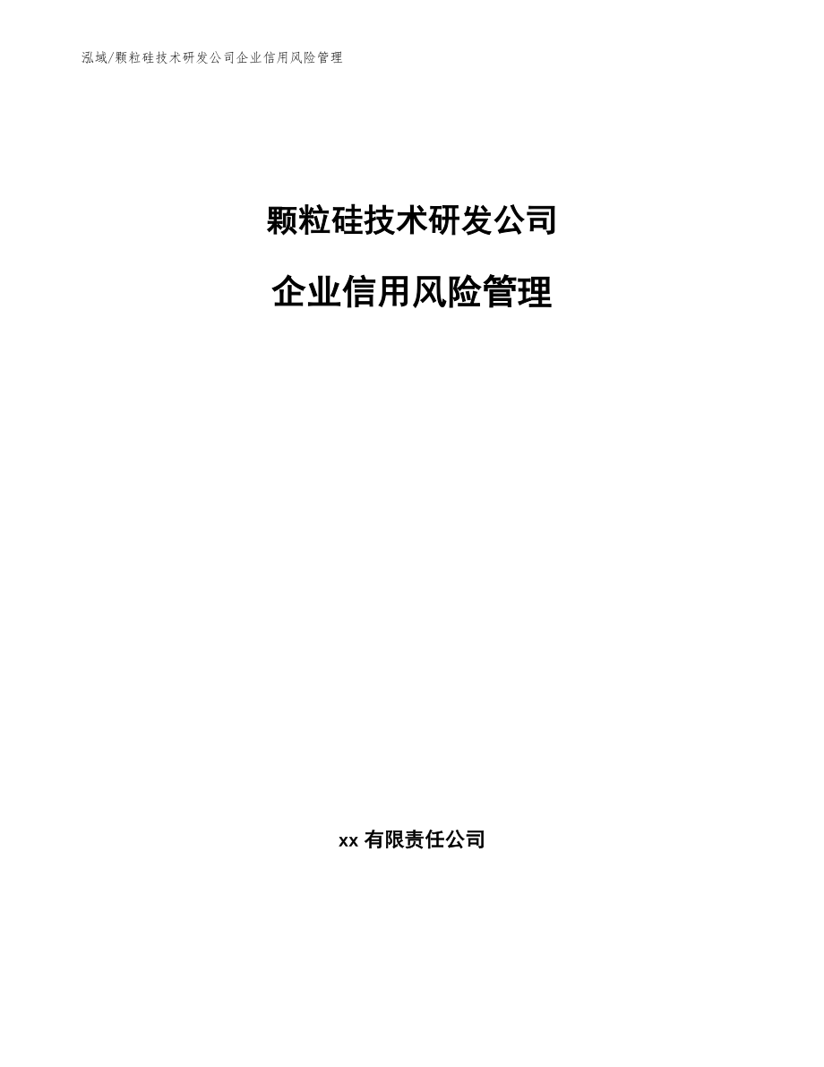 颗粒硅技术研发公司企业信用风险管理_范文_第1页