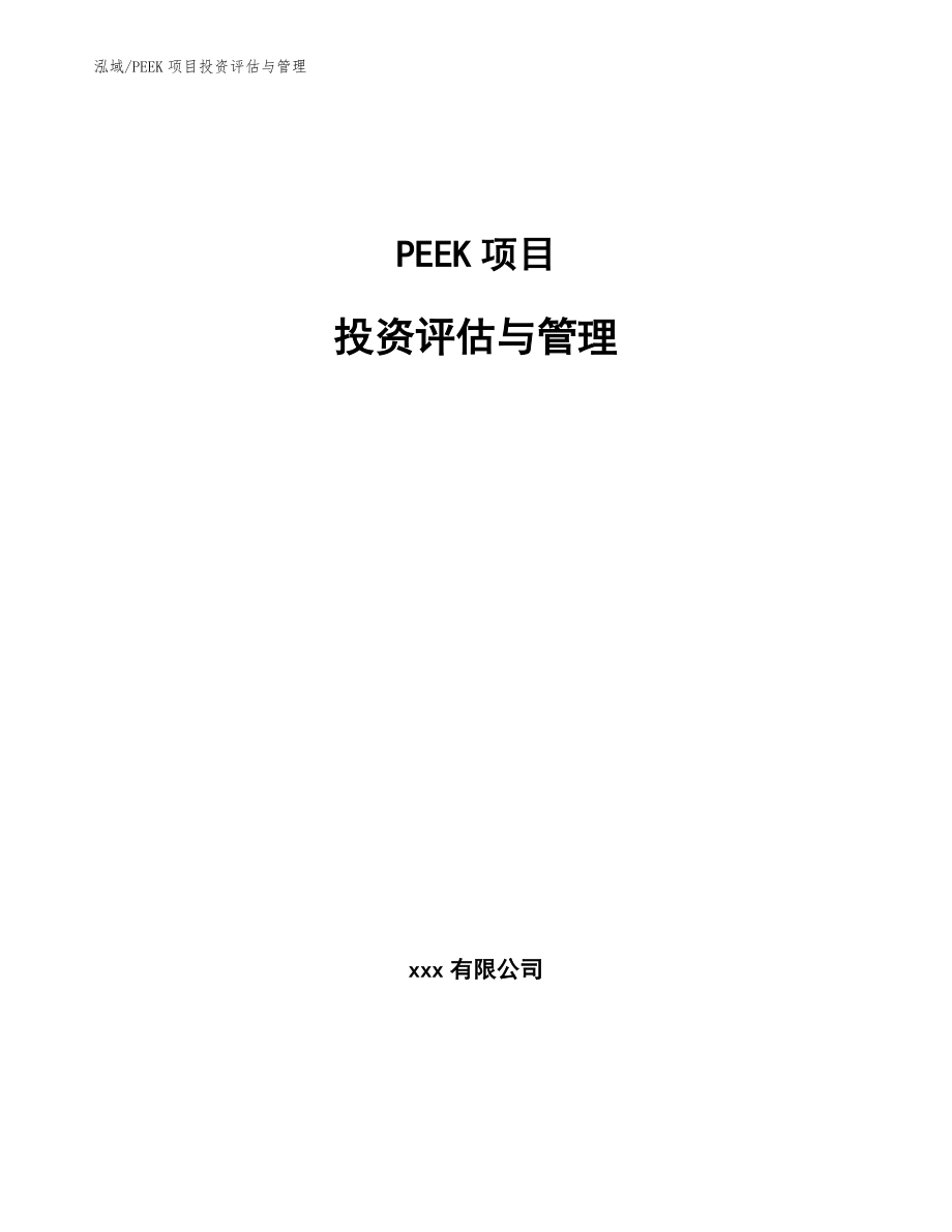 PEEK项目投资评估与管理_第1页