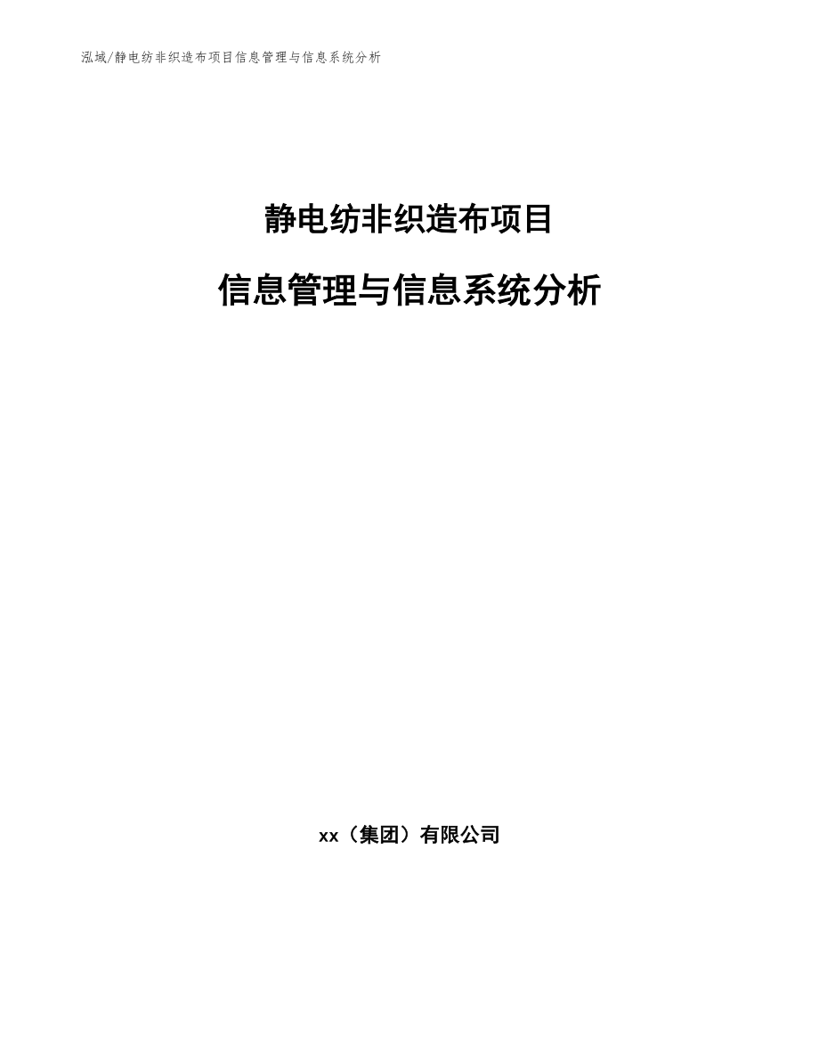 静电纺非织造布项目信息管理与信息系统分析【参考】_第1页