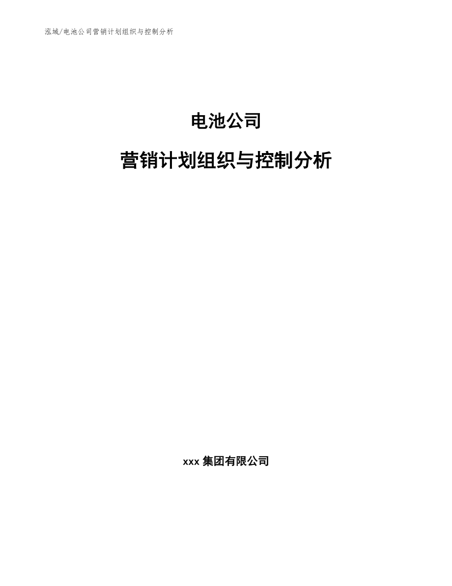 电池公司营销计划组织与控制分析_第1页