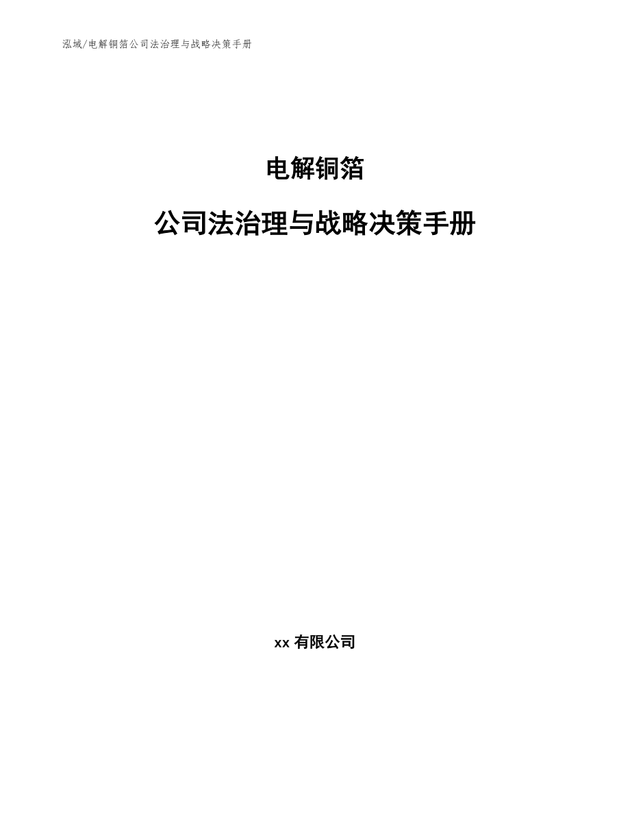 电解铜箔公司法治理与战略决策手册_第1页