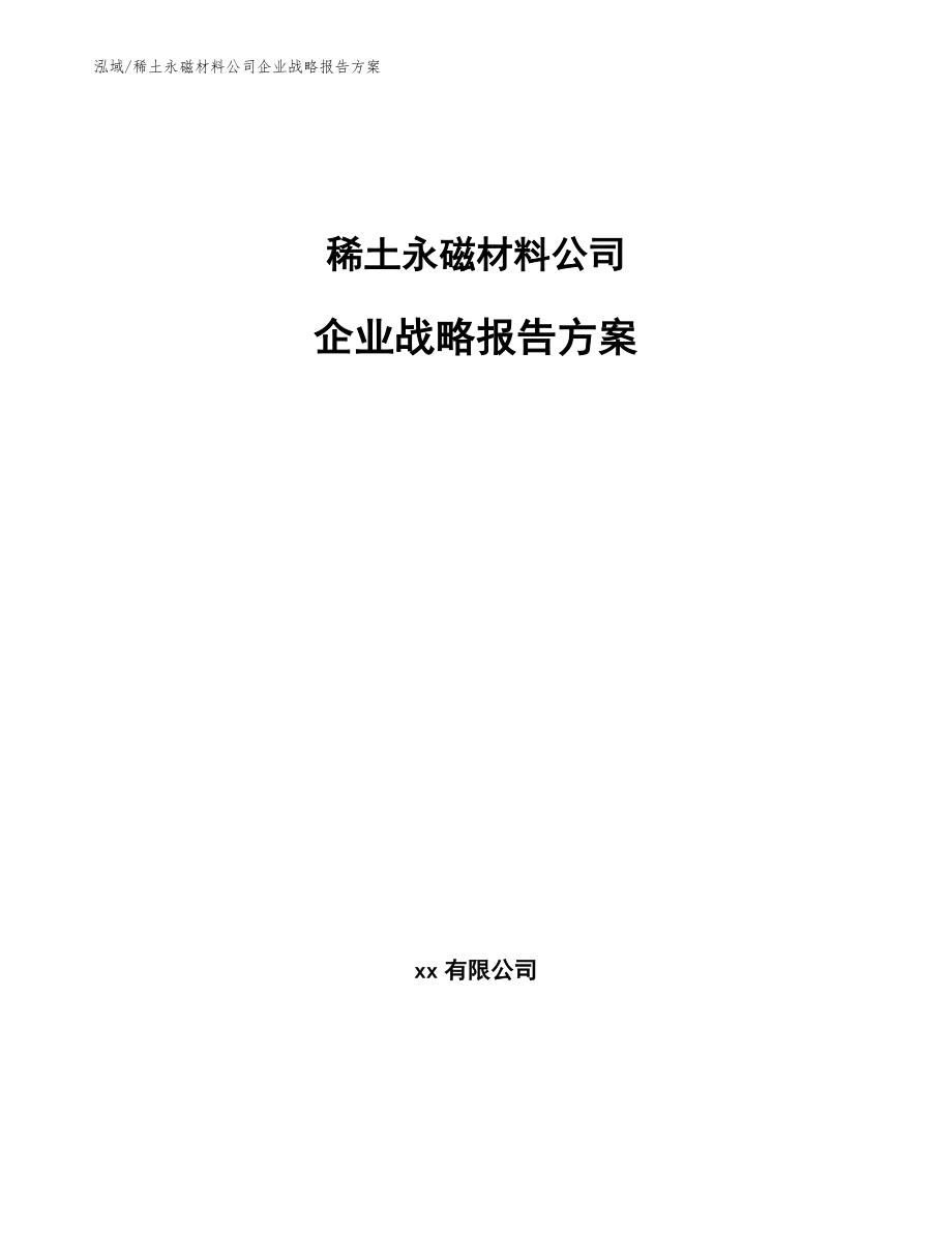 稀土永磁材料公司企业战略报告方案_第1页