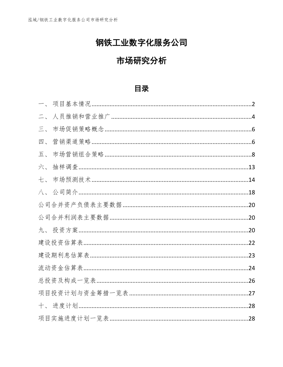 钢铁工业数字化服务公司市场研究分析（参考）_第1页