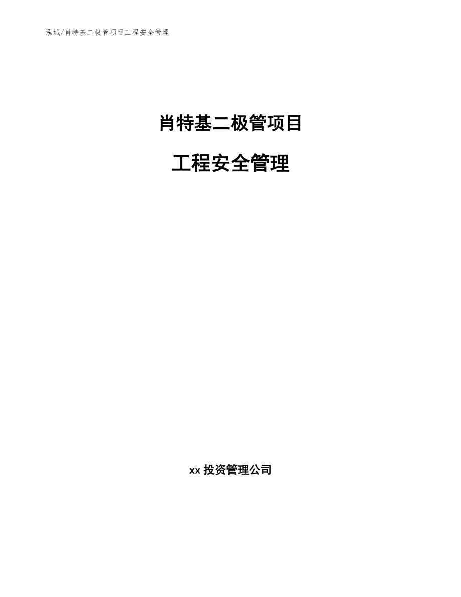 肖特基二极管项目工程安全管理_第1页