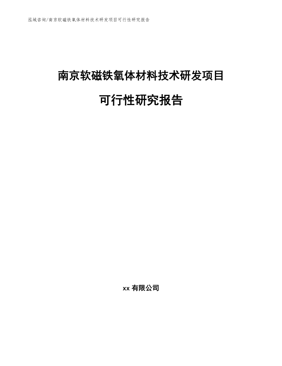 南京软磁铁氧体材料技术研发项目可行性研究报告_第1页