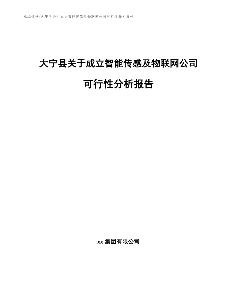 大宁县关于成立智能传感及物联网公司可行性分析报告_第1页