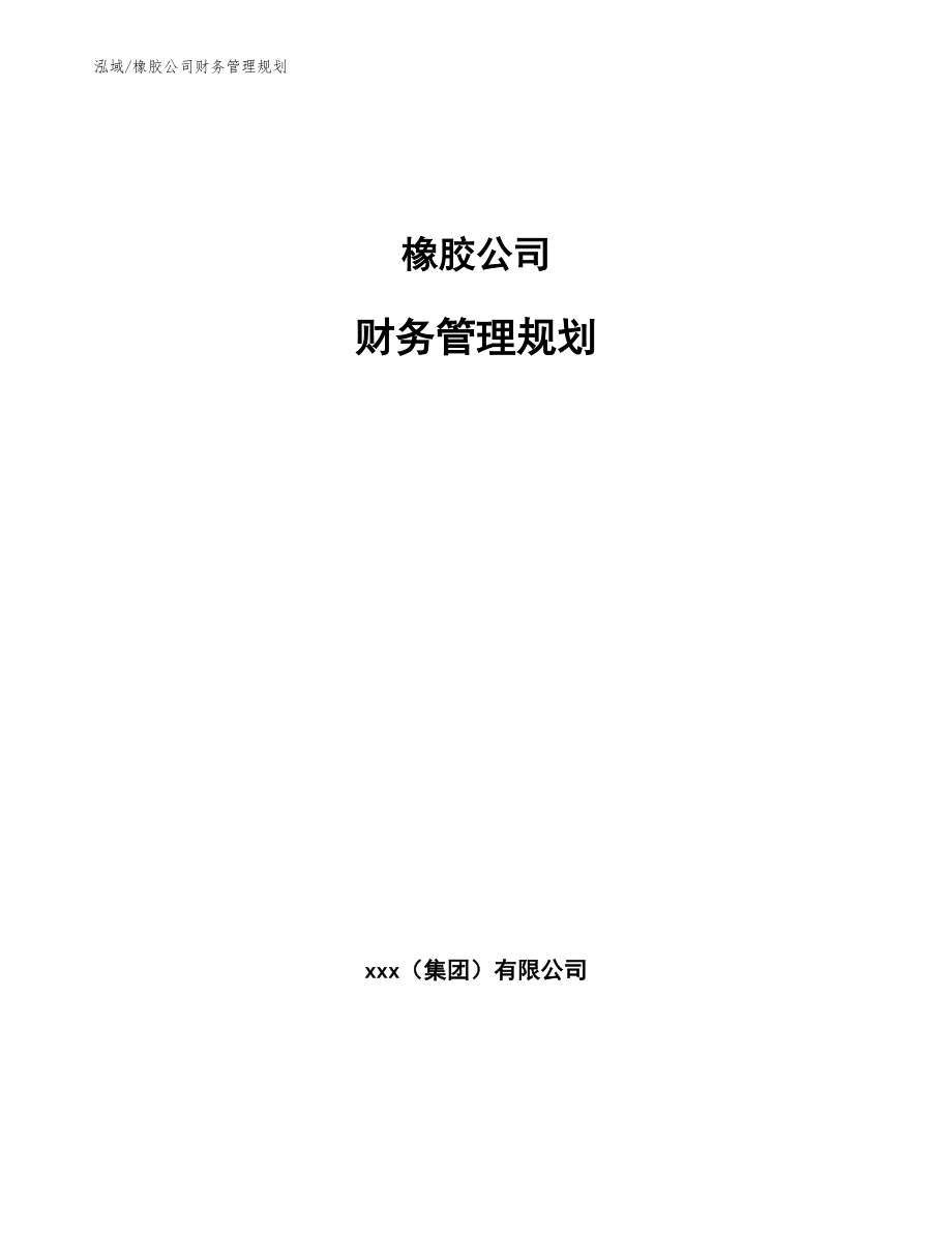 橡胶公司财务管理规划_参考_第1页