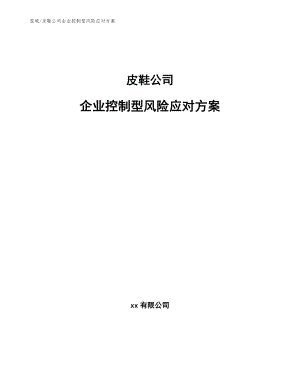 皮鞋公司企业控制型风险应对方案