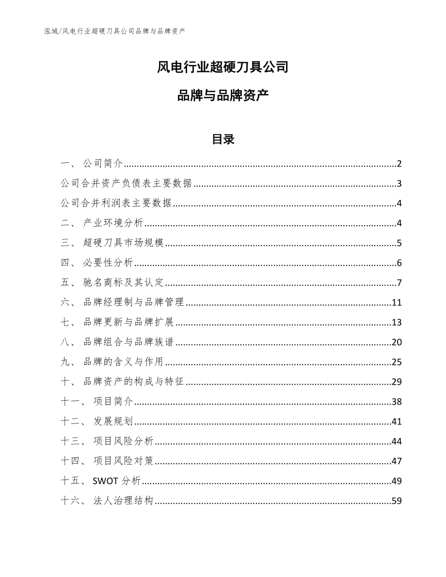 风电行业超硬刀具公司品牌与品牌资产_第1页