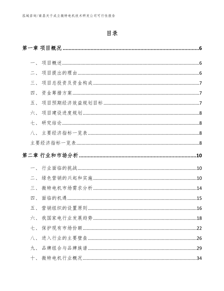 南昌关于成立微特电机技术研发公司可行性报告_第1页