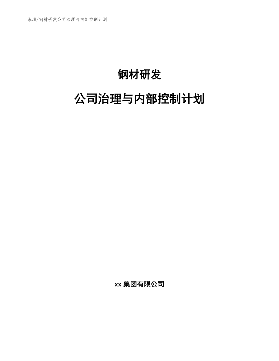 钢材研发公司治理与内部控制计划（范文）_第1页