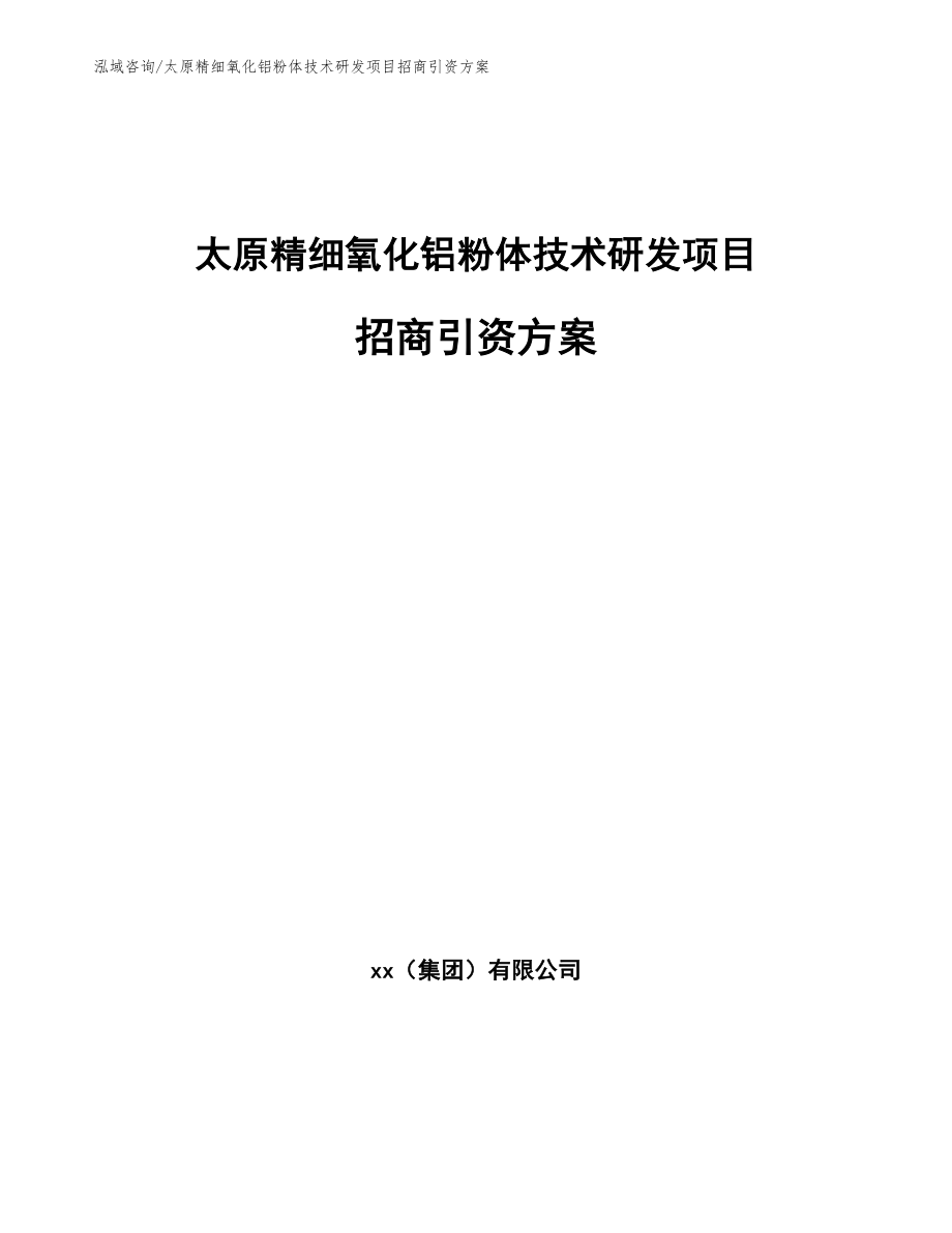 太原精细氧化铝粉体技术研发项目招商引资方案模板_第1页