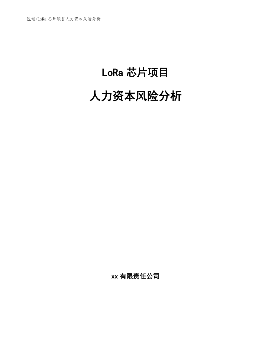 LoRa芯片项目人力资本风险分析【范文】_第1页