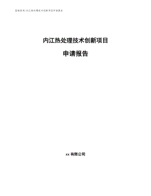 内江热处理技术创新项目申请报告_模板参考