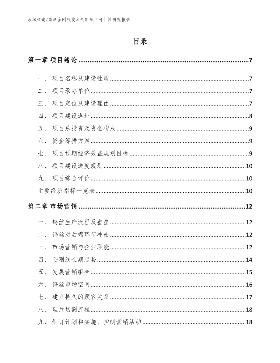 南通金刚线技术创新项目可行性研究报告（范文参考）_第1页