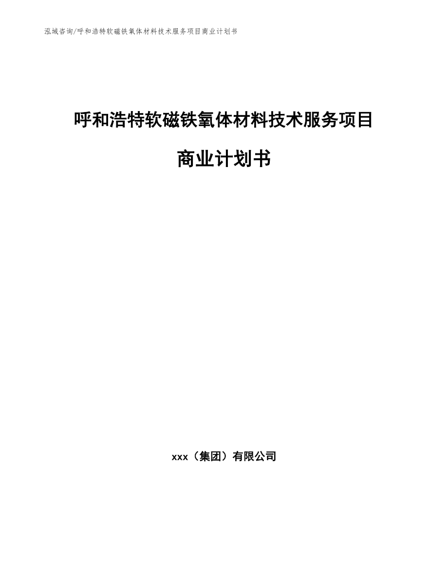 呼和浩特软磁铁氧体材料技术服务项目商业计划书【模板范文】_第1页