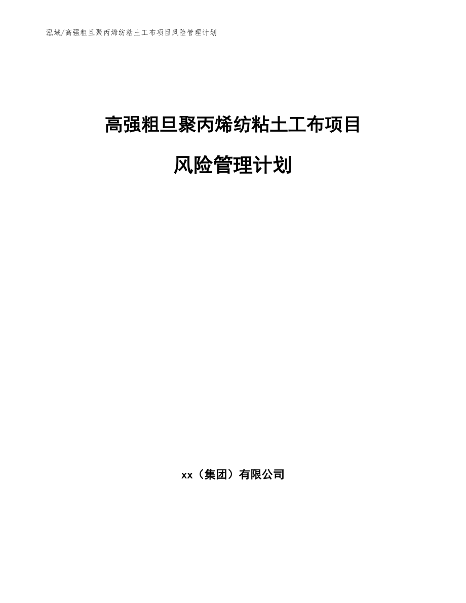 高强粗旦聚丙烯纺粘土工布项目风险管理计划_范文_第1页