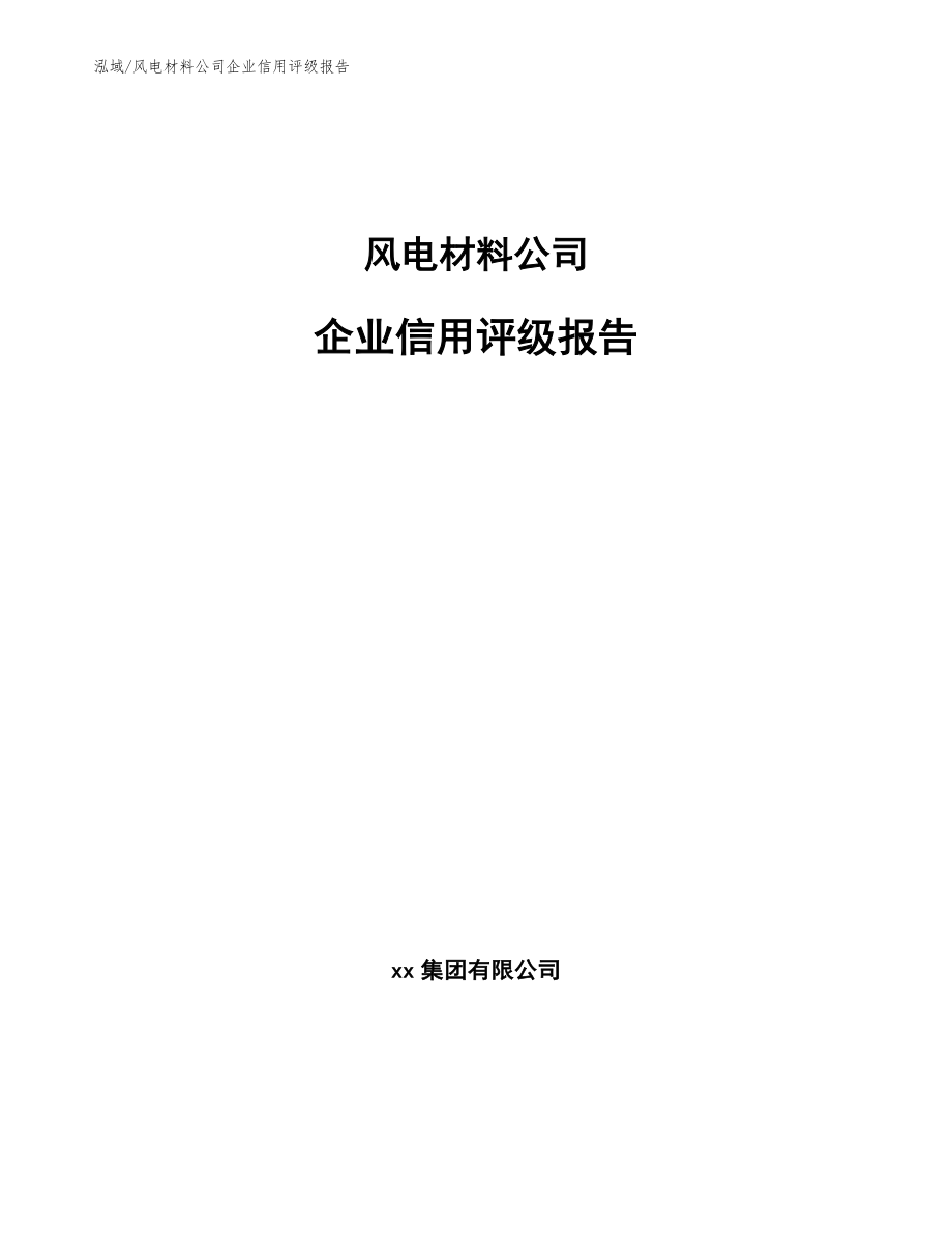 风电材料公司企业信用评级报告_范文_第1页