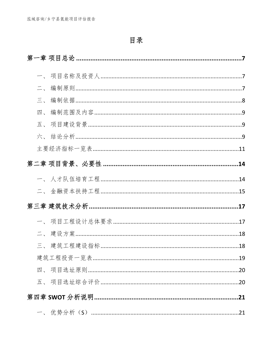 乡宁县氢能项目评估报告（范文模板）_第1页