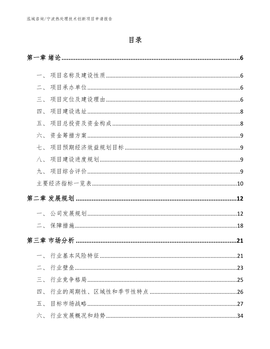 宁波热处理技术创新项目申请报告_第1页