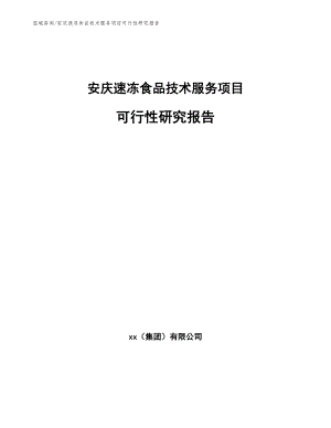 安庆速冻食品技术服务项目可行性研究报告_模板