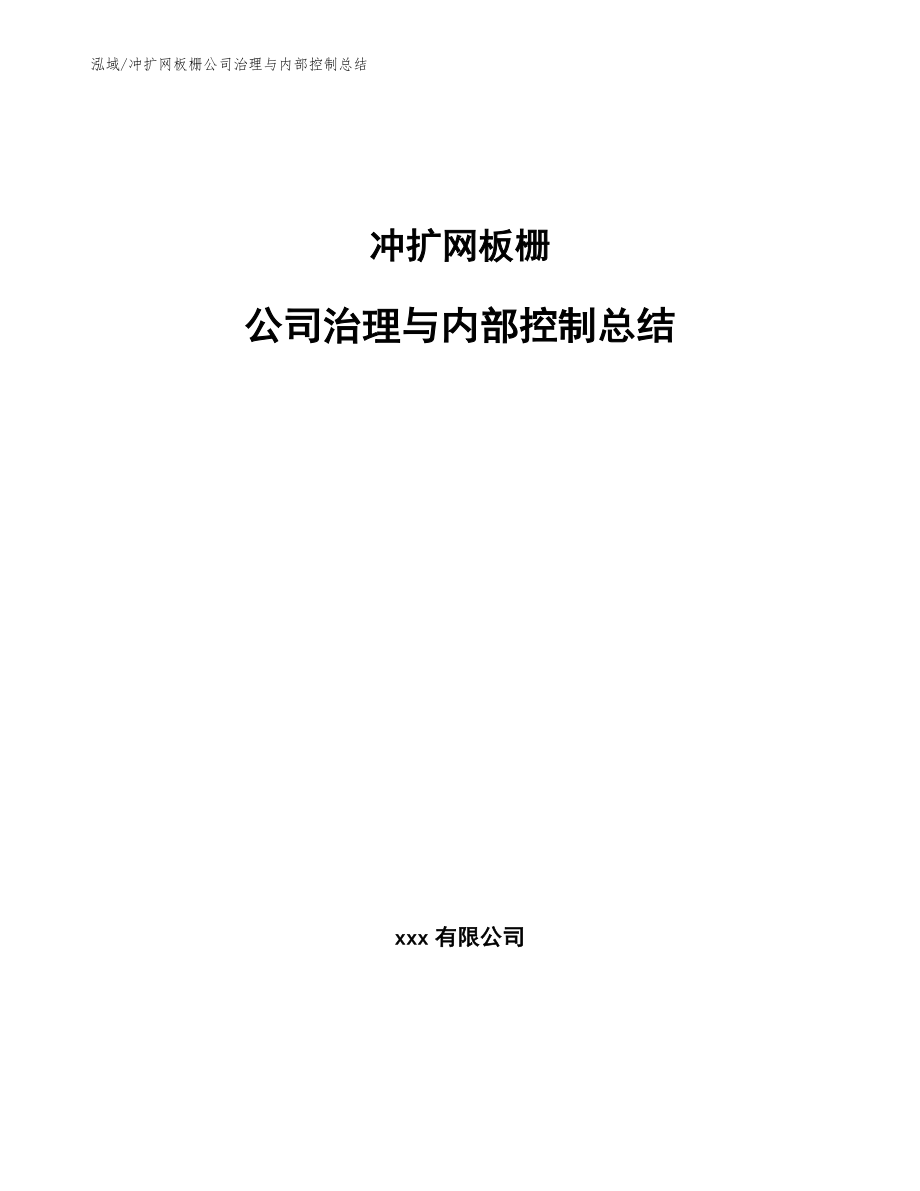 冲扩网板栅公司治理与内部控制总结_第1页