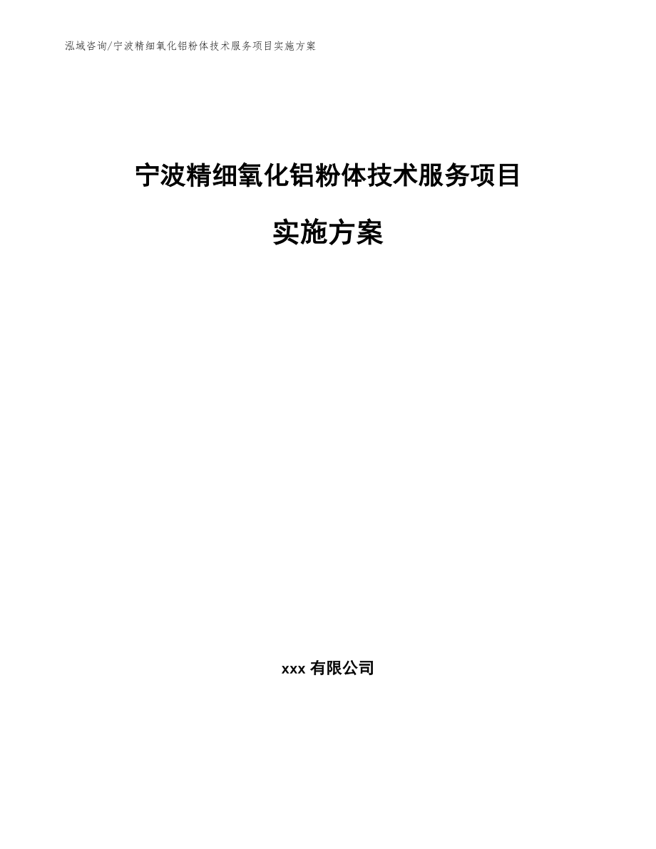 宁波精细氧化铝粉体技术服务项目实施方案模板_第1页