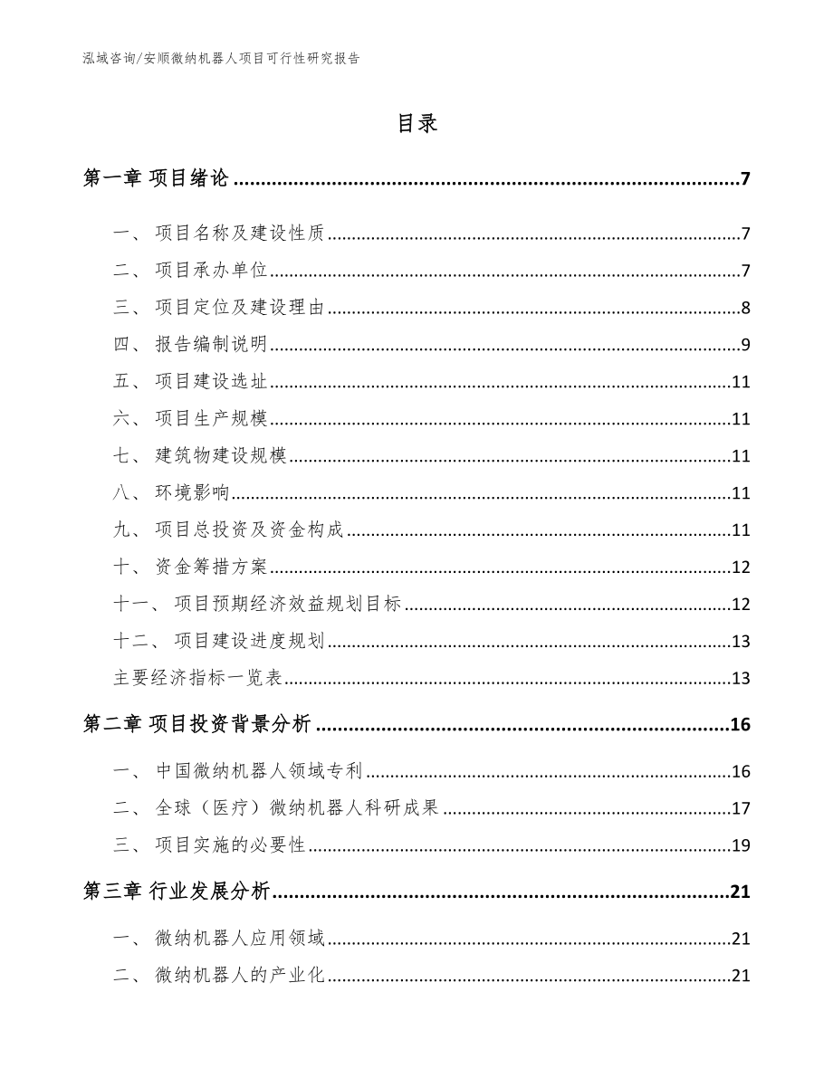 安顺微纳机器人项目可行性研究报告（范文）_第1页
