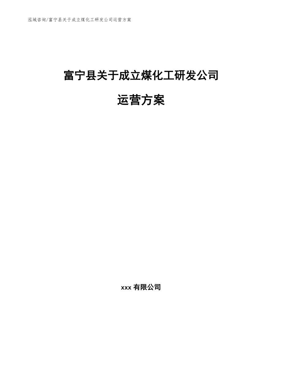 富宁县关于成立煤化工研发公司运营方案_第1页