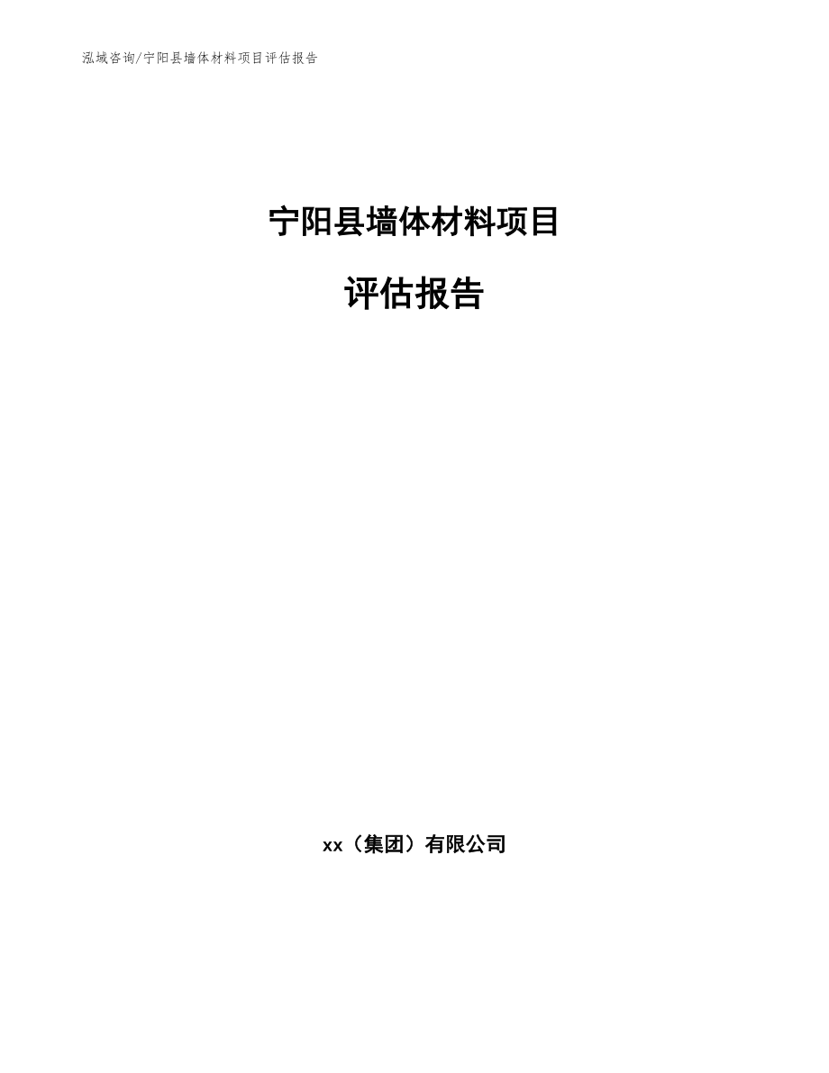 宁阳县墙体材料项目评估报告范文_第1页