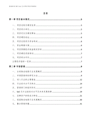 宿迁SoC芯片研发项目申请报告参考模板