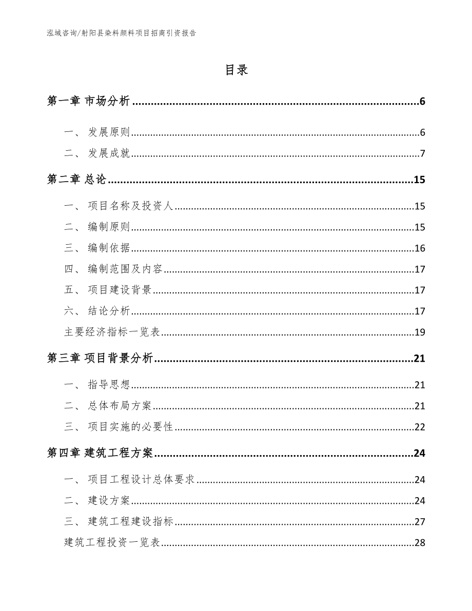 射阳县染料颜料项目招商引资报告（模板参考）_第1页