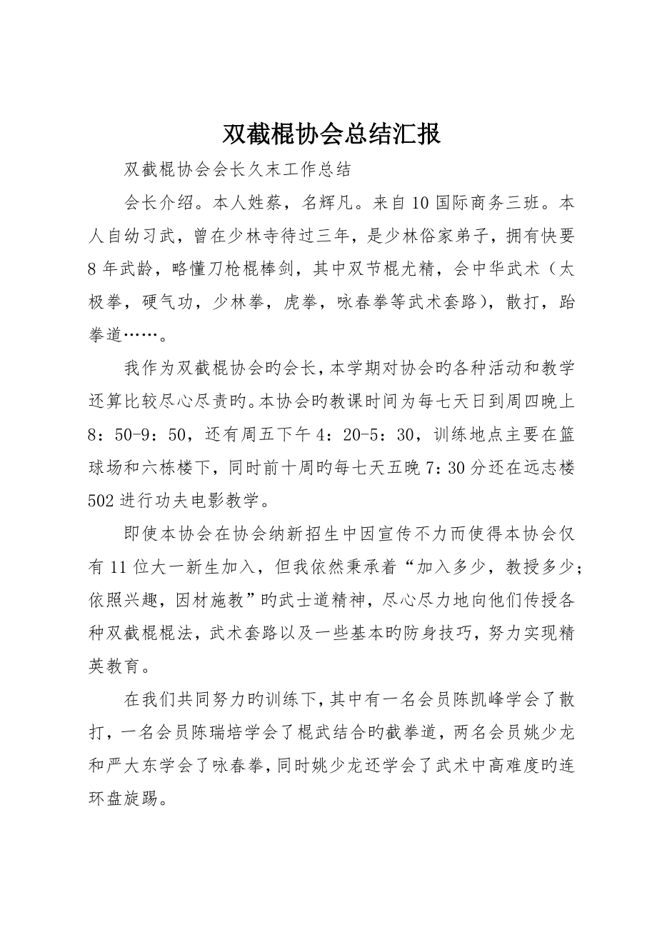 双截棍协会总结报告_第1页