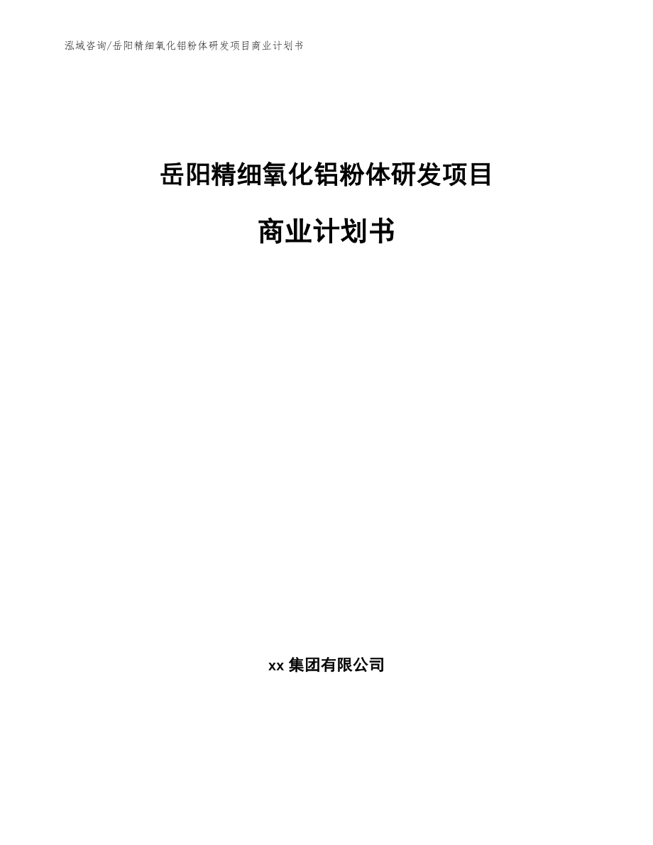岳阳精细氧化铝粉体研发项目商业计划书_第1页