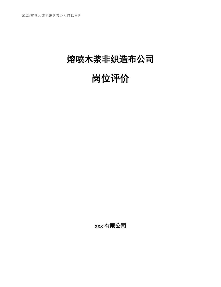 熔喷木浆非织造布公司岗位评价_参考_第1页