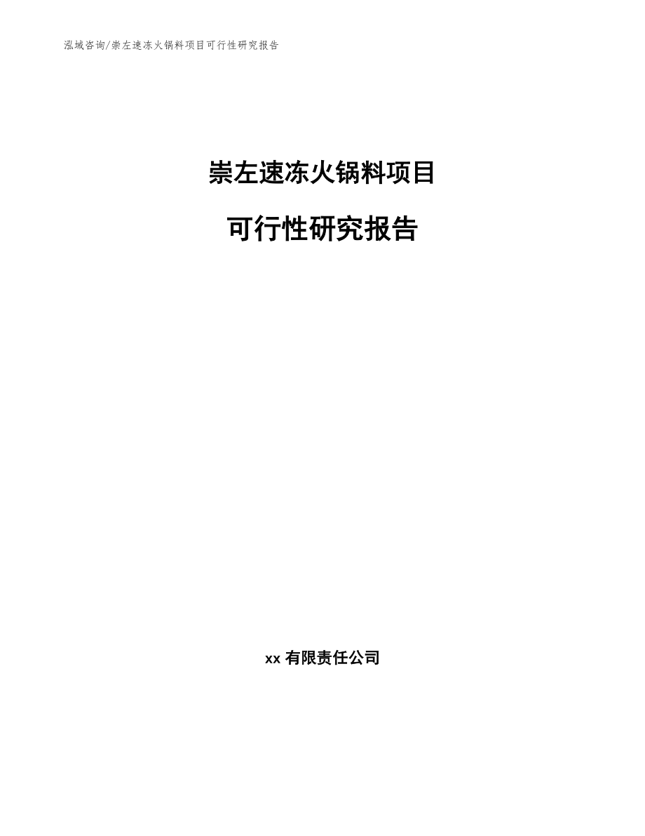 崇左速冻火锅料项目可行性研究报告（模板）_第1页
