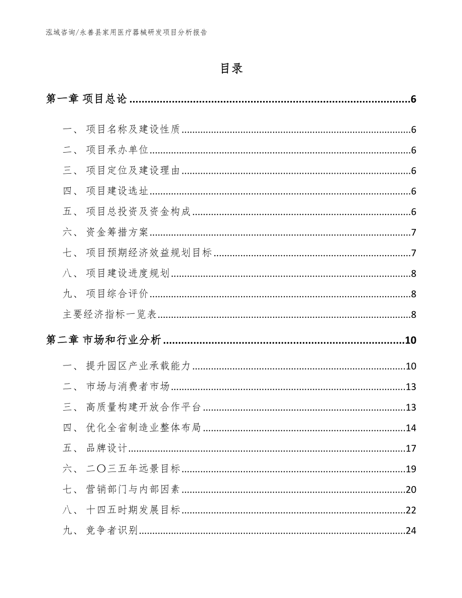 永善县家用医疗器械研发项目分析报告_模板范本_第1页