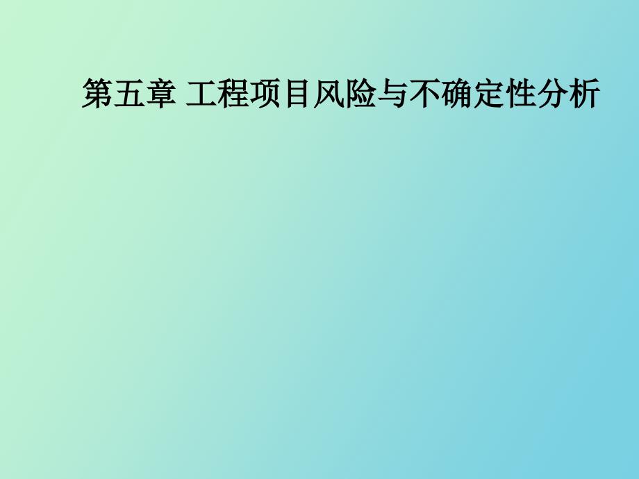 工程项目风险与不确定性分析_第1页