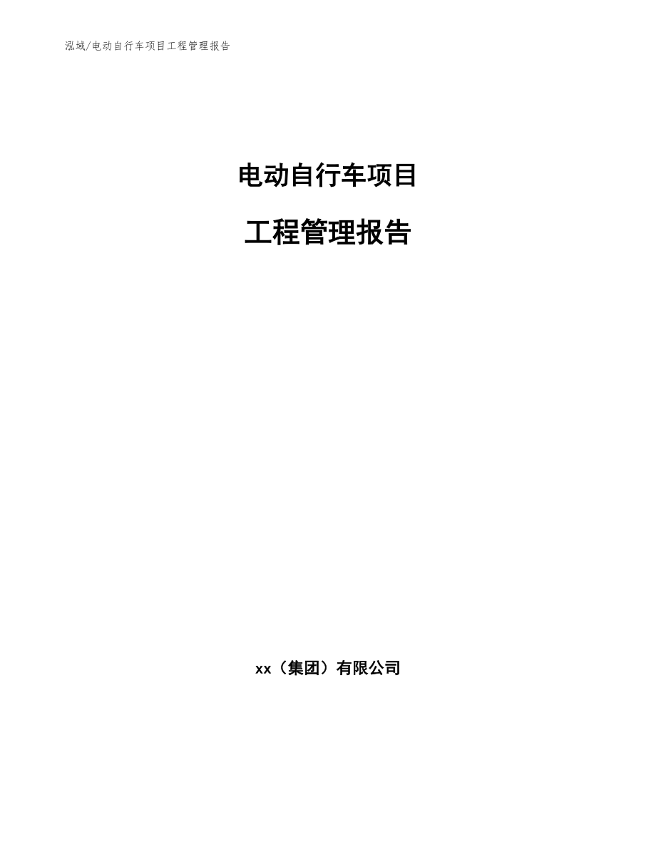 电动自行车项目工程管理报告【范文】_第1页