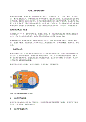 疏水器工作原理及安装要求