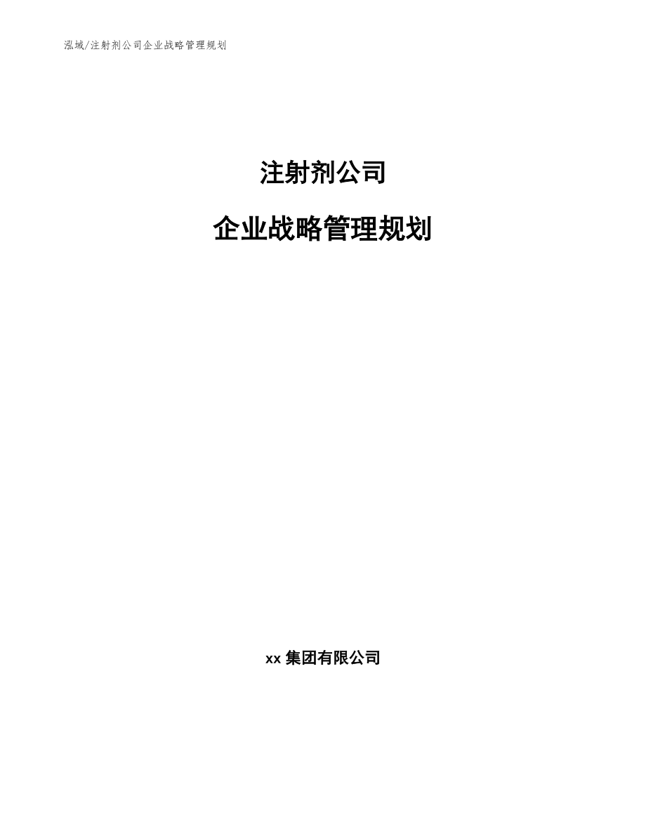 注射剂公司企业战略管理规划（范文）_第1页