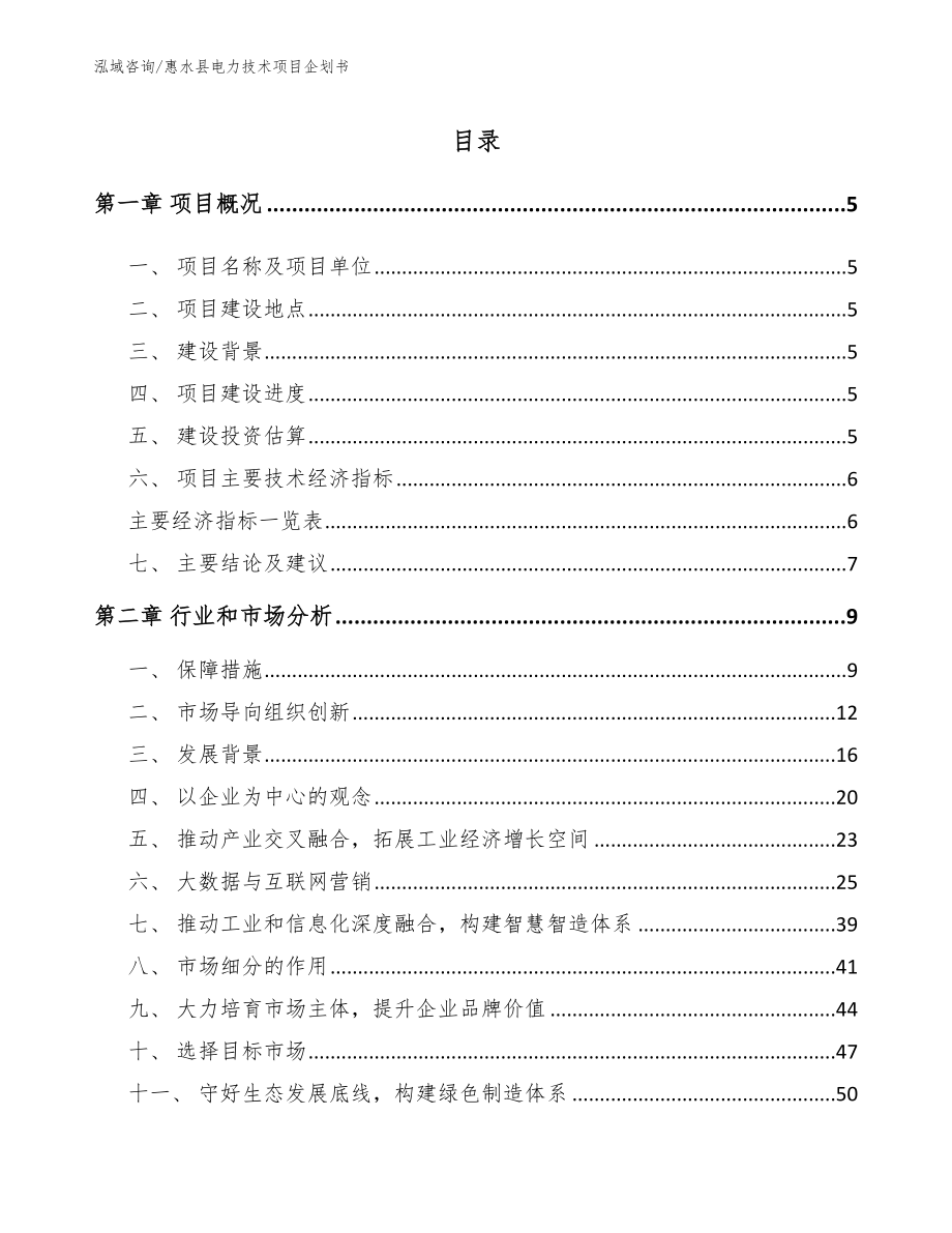 惠水县电力技术项目企划书_第1页