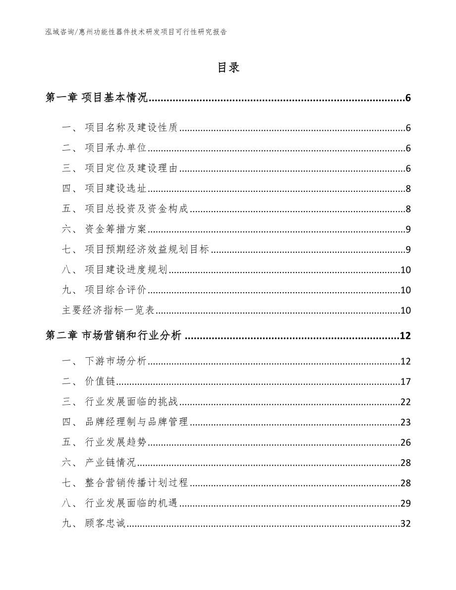 惠州功能性器件技术研发项目可行性研究报告（参考范文）_第1页