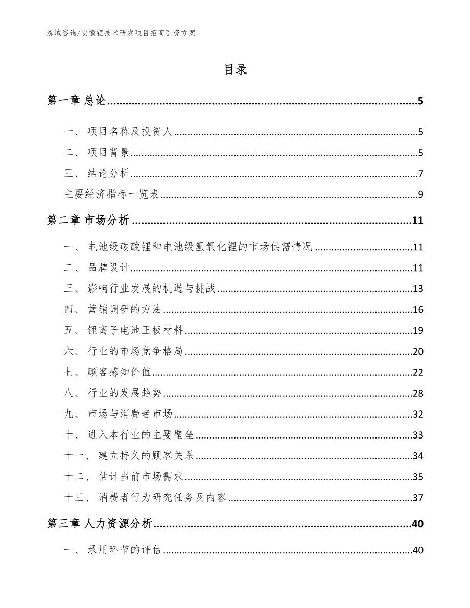 安徽锂技术研发项目招商引资方案_第1页