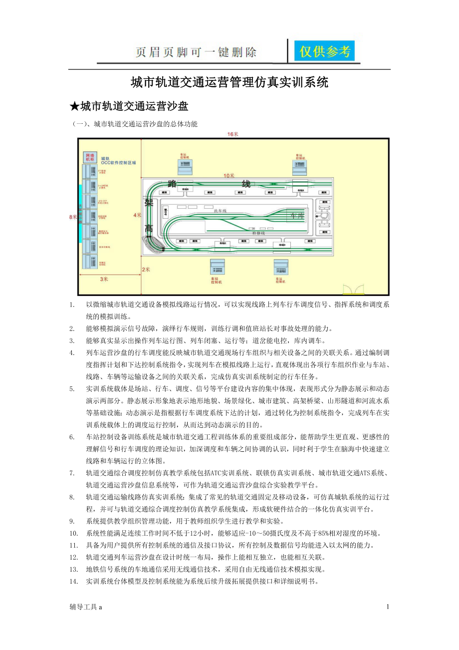 城市轨道交通运营管理仿真实训系统【高等教育】_第1页