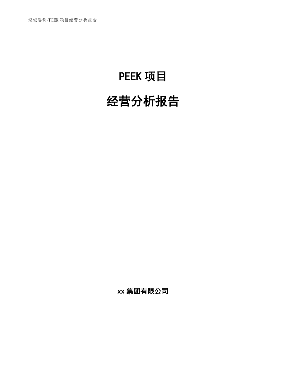 PEEK项目经营分析报告_第1页